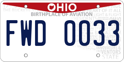 OH license plate FWD0033