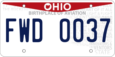 OH license plate FWD0037