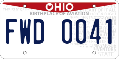 OH license plate FWD0041