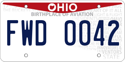 OH license plate FWD0042