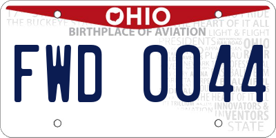 OH license plate FWD0044