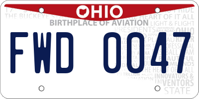 OH license plate FWD0047