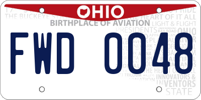 OH license plate FWD0048