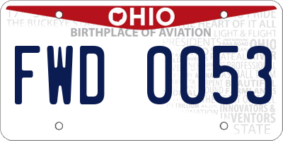 OH license plate FWD0053