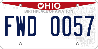 OH license plate FWD0057