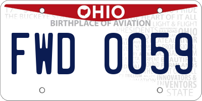 OH license plate FWD0059