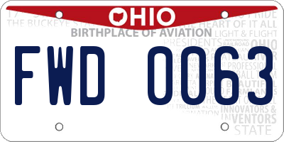 OH license plate FWD0063