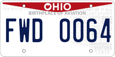 OH license plate FWD0064