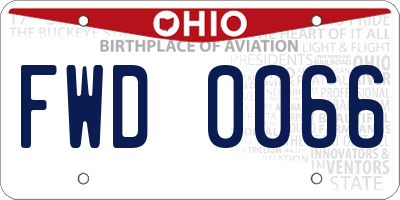 OH license plate FWD0066