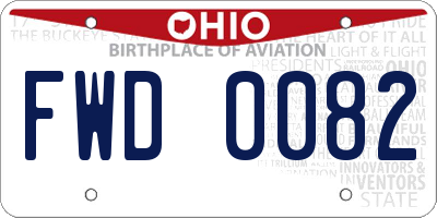 OH license plate FWD0082