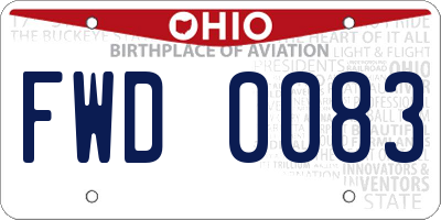 OH license plate FWD0083