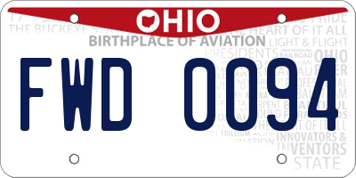 OH license plate FWD0094