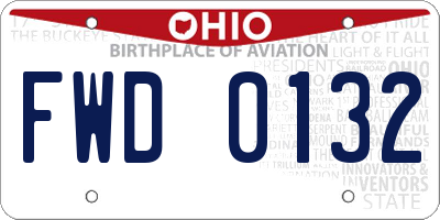 OH license plate FWD0132