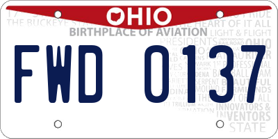 OH license plate FWD0137