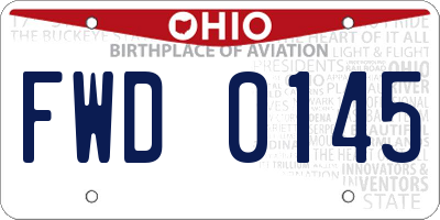 OH license plate FWD0145