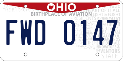 OH license plate FWD0147