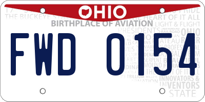 OH license plate FWD0154