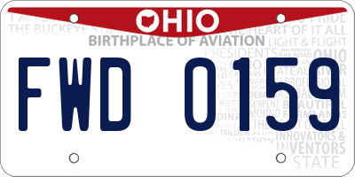 OH license plate FWD0159