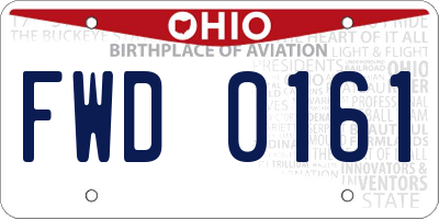OH license plate FWD0161