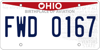 OH license plate FWD0167
