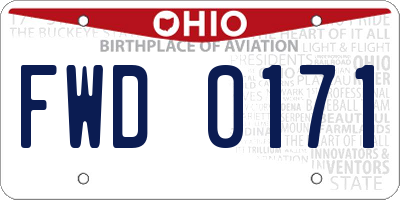 OH license plate FWD0171