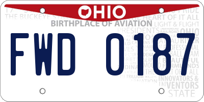 OH license plate FWD0187