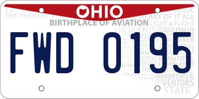 OH license plate FWD0195