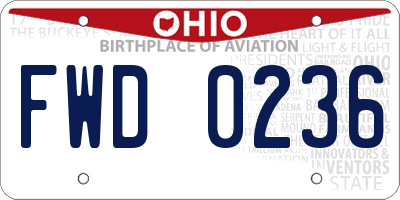 OH license plate FWD0236