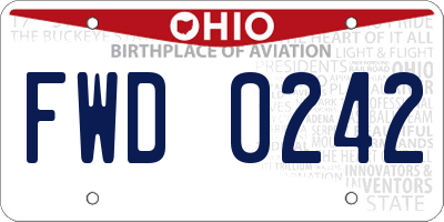 OH license plate FWD0242