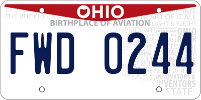 OH license plate FWD0244