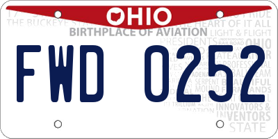 OH license plate FWD0252