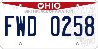 OH license plate FWD0258