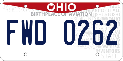 OH license plate FWD0262