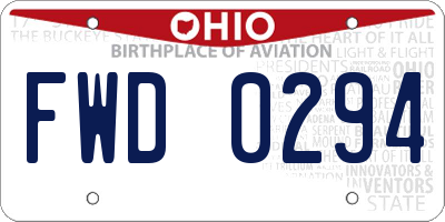 OH license plate FWD0294