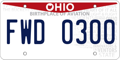 OH license plate FWD0300