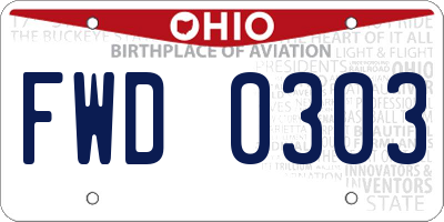 OH license plate FWD0303