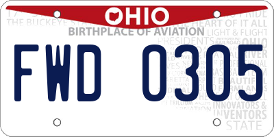 OH license plate FWD0305