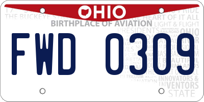 OH license plate FWD0309