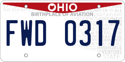 OH license plate FWD0317