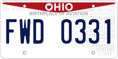 OH license plate FWD0331