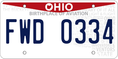 OH license plate FWD0334