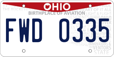 OH license plate FWD0335