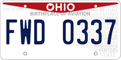 OH license plate FWD0337