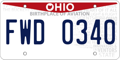 OH license plate FWD0340