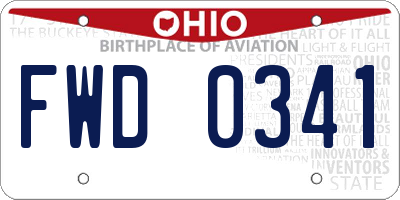 OH license plate FWD0341