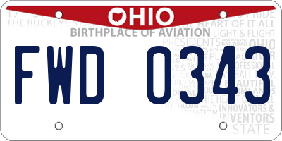 OH license plate FWD0343