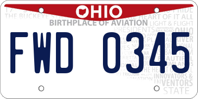 OH license plate FWD0345