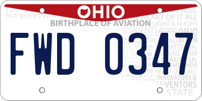 OH license plate FWD0347