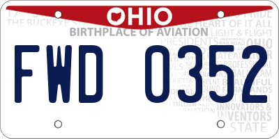 OH license plate FWD0352