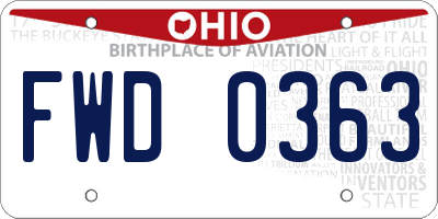 OH license plate FWD0363